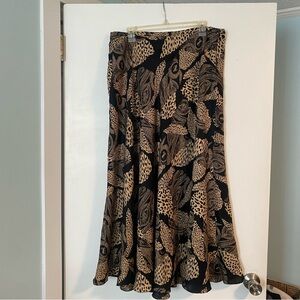 VTG Jones New York 100% Silk Animal Print Long Full Length Skirt Women’s 16 Work